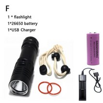 수중 낚시 집어등 갈치 볼락 갑오징어높은 품질 X1 5000 루멘 XM-L2 LED 다이빙 손전등 토치 100M 수중 방, F_Yellow