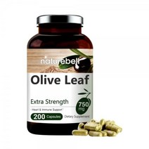 124420 올리브 잎 추출물 1회 제공량당 750mg 최대 강도 20% 올류로핀 200카운트(200일 공급량) 면역 및 내부 순환 건강 지원을 위해 올리브 잎으로 제작