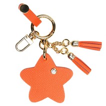 롤시 앱송 가죽 별 테슬 자동차 키링, 오렌지
