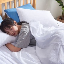 리빙홀세일 시어서커 홑이불 D-Q_냉장고이불 여름 침대 얇은 리플 겹이불/홑이불, 화이트