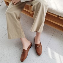 가이아슈 여성용 쿠션 가죽 뮬 블로퍼 1cm