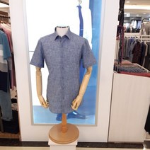 구김제로프린트스판슬림셔츠LSM2256BL
