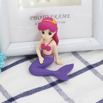[라임] 마카롱 인어 케이크 토퍼 귀여운 해양 동물 컵케익 생일 파티 디저트 장식 베이비 샤워 호의, [19] Mermaid-h