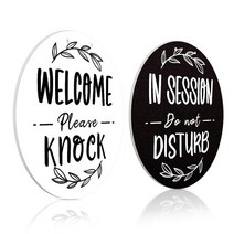 Putuo Decor Meeting in Progress PVC 사인 Welcome Please Come Sign 사무실 테라피 클리닉 양면 행거 플라크141749, Black