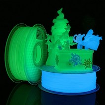 AMOLEN 3D 프린터 필라멘트 금속 PLA 1.75mm 자석 포함 20% 철 파우더 광택 적용 매트 블랙 프린팅 +/- 0.03mm 1kg/2.2파운드, Glow-2 Kg Green Blue