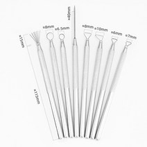 도자기공예 질감 도자기 점토 도구 DIY 조각 스테인레스 스틸 모델링 구멍 펀치, [01] 8PCS