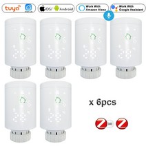 엑추에이터 리니어모터 무선 소형 zigbee wifi smart trv 라디에이터 액츄에이터 온도 조절 장치 라디에이터 밸브 tuya 온도 컨트롤러 음성 원격 제어 google, 6pcs 라디에이터 밸브, 협력사