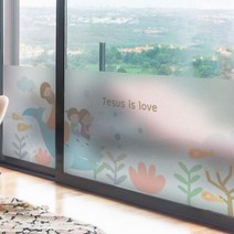 아트박스/꾸밈 pc985_m-무점착유리시트_바다속예수님과함께_글라스시트지, 본품