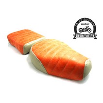 슈퍼커브2인시트 슈퍼커브1.5시트 슈퍼커브리어시트 슈퍼커브텐덤시트 슈퍼커브탠덤시트, 뒷좌석 쿠션, 주황색/흰색 캐터필러 시트 쿠션