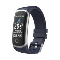 가슴 팔뚝 심박계T4 Wearfit 연결 스마트 팔찌 체온 측정 워치 남성 여성 방수 피트니스 활동 추적기, 02 파란
