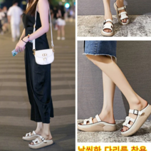 1+1 여성 빈티지 플랫 샌들 소프트 바닥/통기/냄새 안 나는 발 여름 슬리퍼 발편한여성슬리퍼 족저근막염슬리퍼