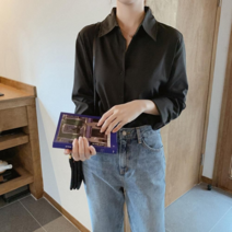 오너클랜 겨울 모임 여자남방 코디 블라우스코디 남방 루즈핏