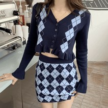 여성 투피스 세트 여름 프릴 가디건 미니 스커트