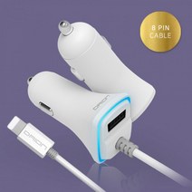 인씨네 드리온 3.1A 아이폰 8핀 차량용 충전기 케이블 일체형 분리형 USB 1구, 상세페이지 참조