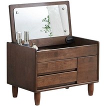 좌식 미니 화장대 우드 침실 책상 일체형 수납엔틱, 화장대 - 호두나무 고무나무