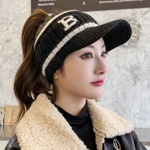 겨울 골프 모자 니트 썬캡 여자 앙고라 선캡 잡화 용품 햇빛가리개