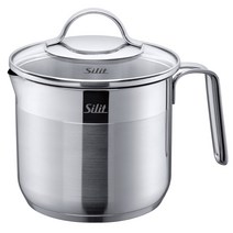 독일제 Silit Achat 우유 냄비 14cm 1.7L 표면 흰색 스텐 유리뚜껑 인덕션 가능 스팀피처 밀크