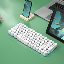 Cooela 미니 방수 무접점 키보드 무선 유선 블루투스, 흰색