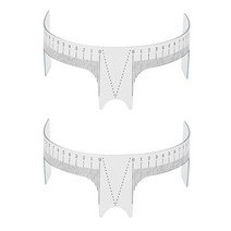 2피스 20.3cm 투명 플라스틱 타투 눈금자 눈썹 위치 측정 도구 메이크업용 817451