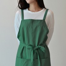 오가닉라이프 린넨 앞치마 모음 원피스형 앞치마 예쁜 앞치마 이니셜 자수 나염 가능, 국내산 린넨 D링형 앞치마 그린, ., .