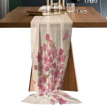 테이블보봄벚꽃 태양 강 레트로 쉬어 쉬폰 테이블 러너 국가 웨딩 파티 Tulle Voile 천으로 홈 인테리어, 02 69x304cm, 05 WHH02518