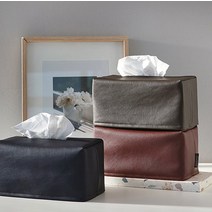 클래식 레더 티슈커버 케이스, 다크브라운