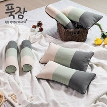 [푹잠] 사각베개 + 원형 목 베개 세트 1개 홈쇼핑 완판 상품 메밀 베개 편백베개 잣피 목침형베개 경추베개 목베개, 사각베개+목베개