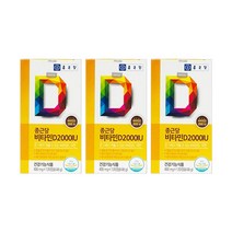 종근당 비타민D 2000IU 400mg x 120캡슐(48g) 임신 임산부 온가족 비타민, 3개