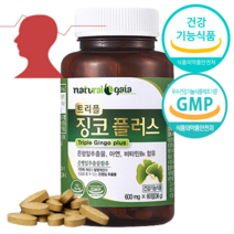 식약처인증 혈행개선 120정 4개월분 고함량 징코 플러스 뇌순환 뇌 기능 추천, 60정 x 1개