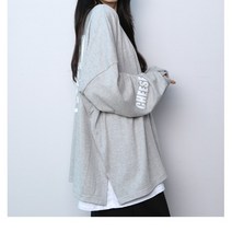 파라노말샵 박스티 치즈 옆트임 오버핏 맨투맨