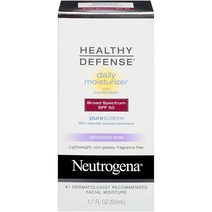 Neutrogena Healthy Defense 데일리 모이스처라이저 민감성 피부용 SPF 50 이산화아연 및 이산화티타늄이 함유된 미네랄 선스크린 오일 프리 및 무향 4, 1
