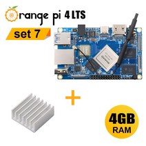 Orange Pi-4 Lts 알루미늄 방열판 4GB RAM 싱글 보드 컴퓨터 Wifi BT5.0 실행 안드로이드 우분투 데비안 OS