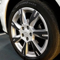 [카르쉐] 뉴SM3 휠 홀로그램 스티커 카본 휠스티커 프로텍터 17인치, 1세트, Car_무광카본블랙