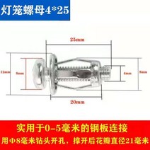 꽃잎 너트 중공 철 시트 플라스틱 플레이트 자동차 고정 확장 볼트 자동차 확장 나사 앵커 볼트., 하나, M4*2510스테인레스스틸나사