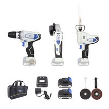 newone 12v electric power tool li-ion 무선 앵글 그라인더 왕복 톱 드릴 콤보 키트 세트 배터리 절단용, 04 kit4