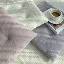 버터 극세사 방석 사각 식탁 의자 사무실 쿠션 겨울 방석, 아이보리