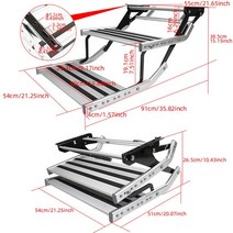 카라반 발판 알루미늄 합금 미끄럼 방지 캠핑카 계단 LED 조명 설치 모터홈 스테퍼, 해외, Double step with LED, 04 Double step with LED