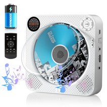 FELEMAN 휴대용 CD 플레이어 벽걸이 & 탁상 탑재식 CD 플레이어 BluetoothCDFMUSBAUX 오모드 대응 CD 라디오 +10 스킵 기능 5 EQ 이펙트 A-B 리피트 프로그램 재생 어학 학습태아 교육 일본어 설명서 포함
