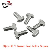 t클램프 M5 T-볼트 나사 M5x10 M5x12 Eur 표준 T 해머 헤드 30/ 개 알루미늄 패스너 커넥터 L 10mm/12mm/16mm/20mm/25mm, [05] M5x25, [01] 30pcs