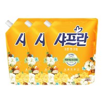 샤프란 섬유유연제 코튼 앤 크림 리필, 2.1L, 3개