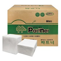 파트너 무형광 천연펄프 테이블 냅킨 6000매, 1매