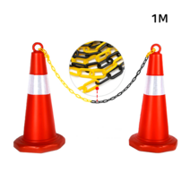 꼬깔콘 유도봉 연결용 접근금지 1M 차단 플라스틱 사슬 체인 표시, 노랑 검정