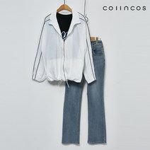 코인코즈 카라넥 테이핑 라인 집업 자켓 (IY2SJ2100)