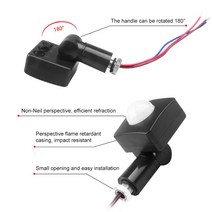 재실 감지기 모션 센서 방수 야외 85-265V IP65 조정 가능한 PIR 스위치 10/12mm 초박형 LED 투광 조명, 02 12mm, 02 12mm