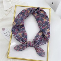 사각스카프 55x55cm 스퀘어 스카프 코튼 린넨 헤드 오피스 레이디 네커치프 패션 모자 헤어 밴드 격자 체크 무늬 소형 숄 손수건