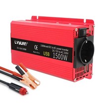 자동차 인버터 1500W 전원 DC 12V AC 110V/220V 230V 듀얼 USB 충전 어댑터 변환기 태양광 Omvormer 12 220 볼트 유로pa, [03] 12V 110V US