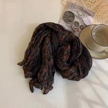 잔꽃 포근 워머기 여성숄 백합 감사타올 여성니트머플러 배색