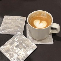 [바보사랑] 자개 사각 컵받침 미니트레이, 디자인선택:킨포크 / 컬러:화이트