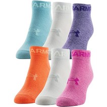 Under Armour 여성용 에센셜 경량 로우 컷 양말 6켤레144167, Medium언더아머, Rebel Pink Assorted