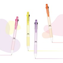 자바 체크 3볼 3색볼펜 0.5mm 초저점도, 형광분홍